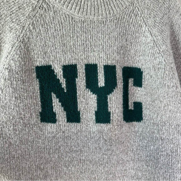 ANINE BING KENDRICK SWEATER UNIVERSITY NYC HEATHER GREY SZ XS - Picture 3 of 9